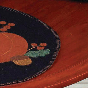 Pumpkin & Acorns Black Candle Mat Set Of Two CMAR0060 - The Fox Decor